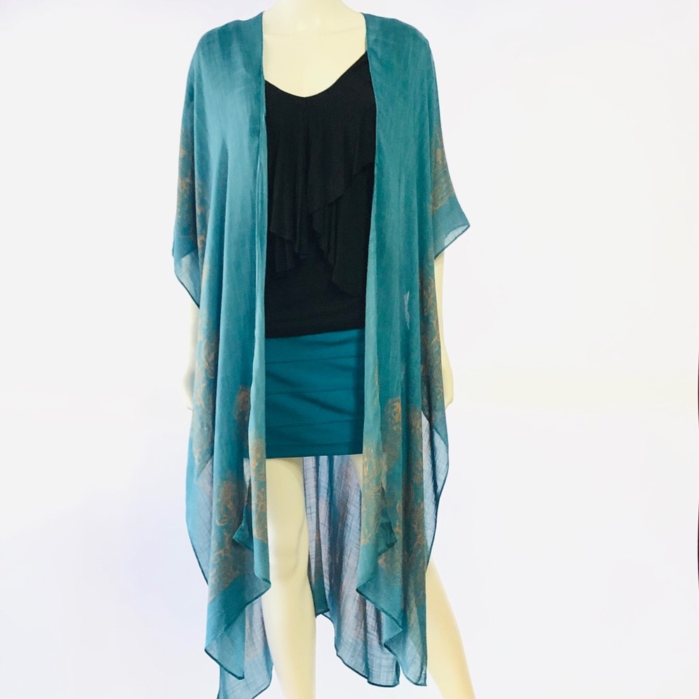 Teal Kimono Cover-up by Love Stitch